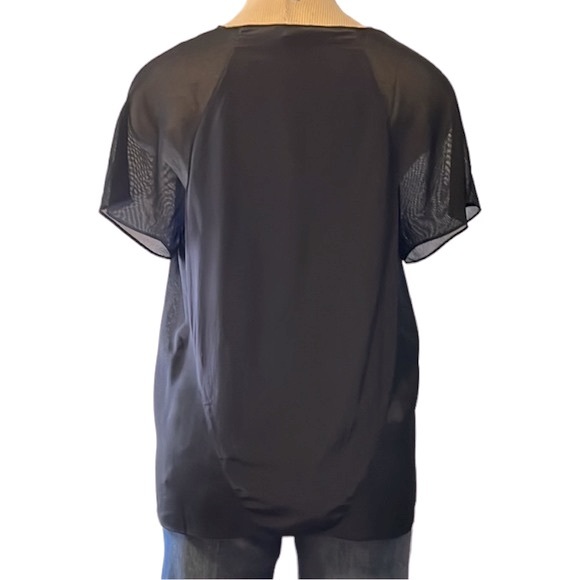 Alexander Wang Semi-Sheer Silk Top, Black, Small - Picture 8 of 10